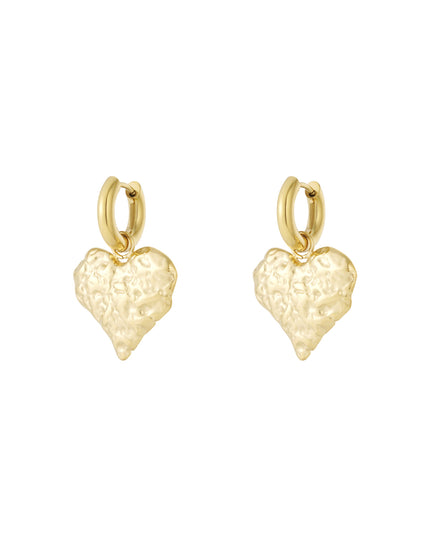 Textured Hearts oorbellen