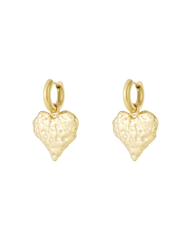 Textured Hearts oorbellen