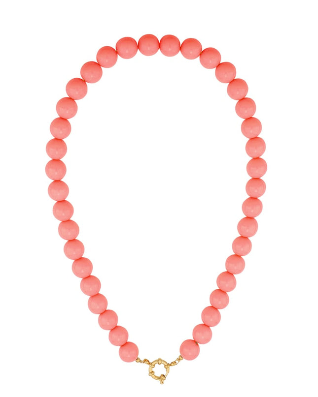 Colored small bead necklace-12mm