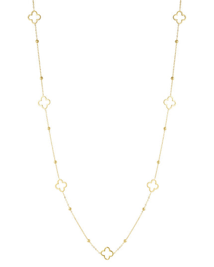 lange ketting met klaver bedels