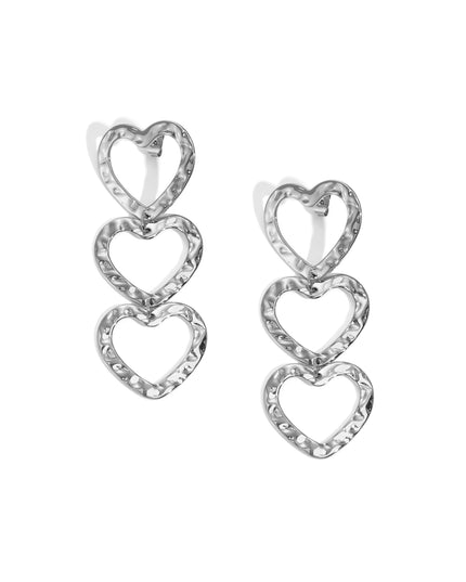 Oorbellen van roestvrij staal met hartjes, casual, dagelijks, eenvoudig, serie, damessieraden
