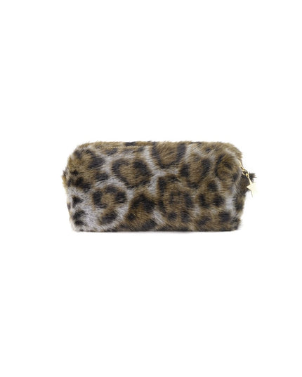 Leopard print makeup bag