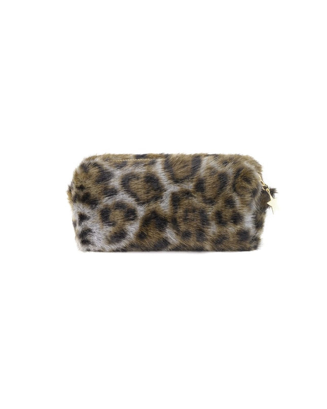 Leopard print makeup bag
