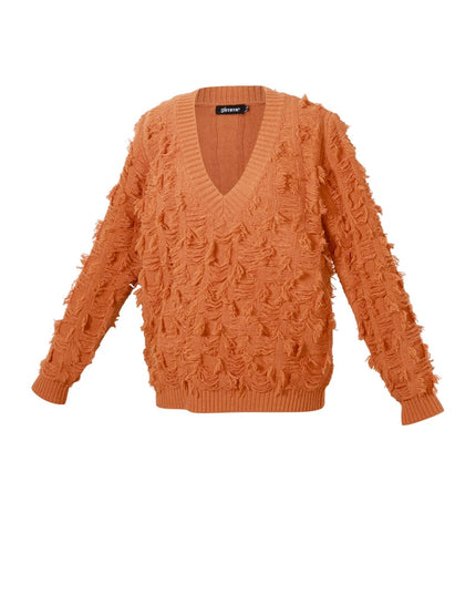 V-hals Fluffy Knit