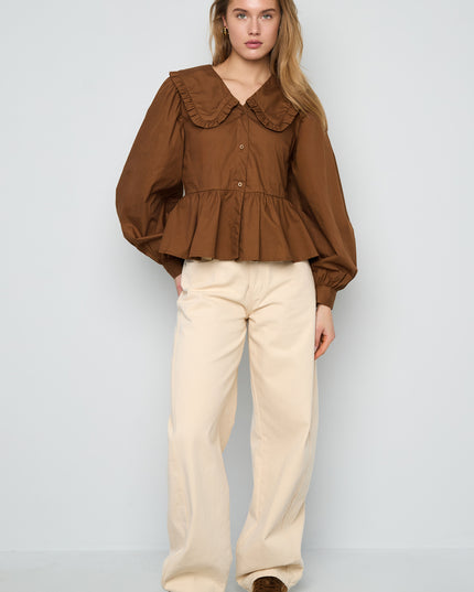 Katoenen blouses en overhemden Effen casual lente/zomerkleding