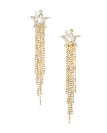 Koperen oorbellen met ster, elegante kerst, luxe serie, damessieraden