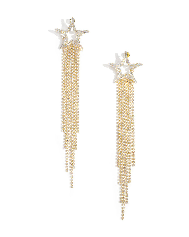 Koperen oorbellen met ster, elegante kerst, luxe serie, damessieraden