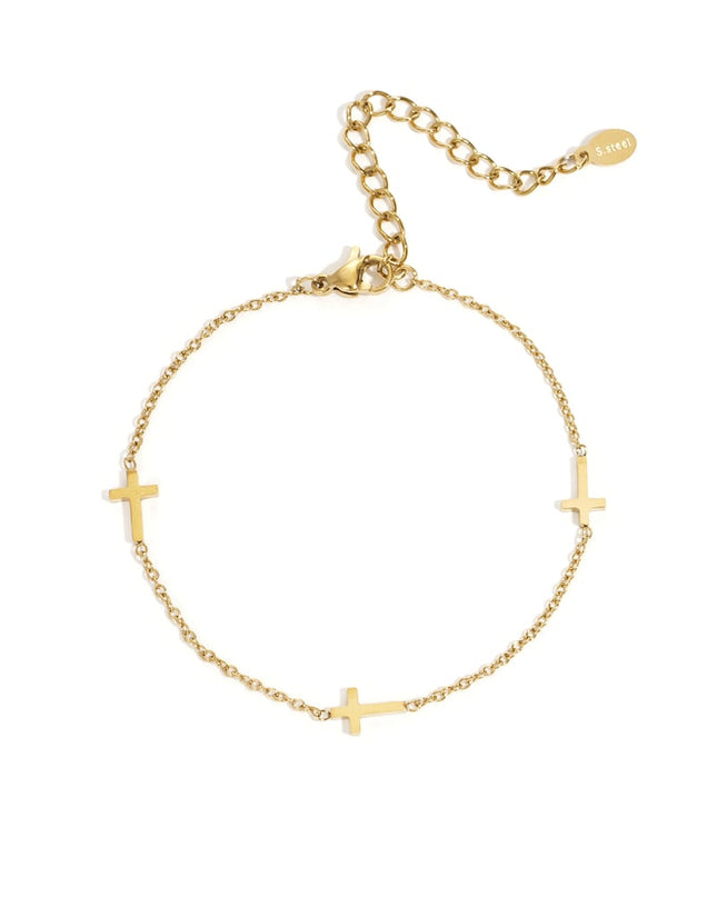 Stainless Steel Chain Bracelets Cross Casual Daily Simple Series Women's jewelry