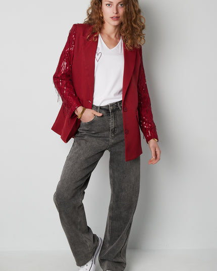 Blazer glitter mouwen