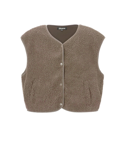 Geweven Polyestervezel Vrouwen Vest Casual Solide Kleur Herfst/Winter