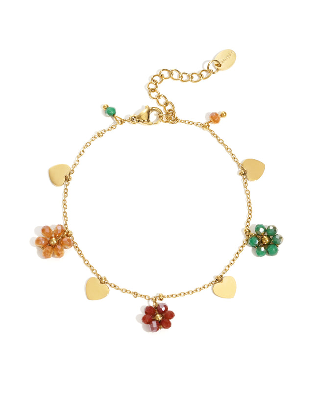 Armbanden met bedels van roestvrij staal, bloemen, casual, dagelijks, eenvoudig, serie, damessieraden