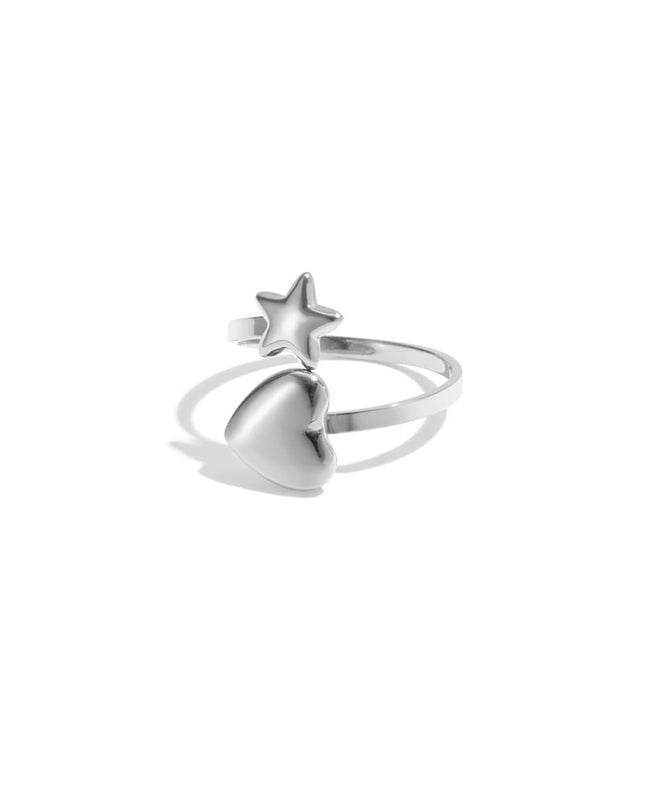 Ring with heart and star