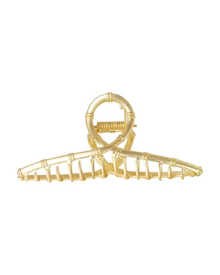 Grote metalen haarclip in Goud kleurkleur met faux bamboe accenten Vintage Goud kleur Metaal
