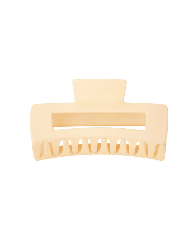 Haarklem rechthoek - creme Plastic