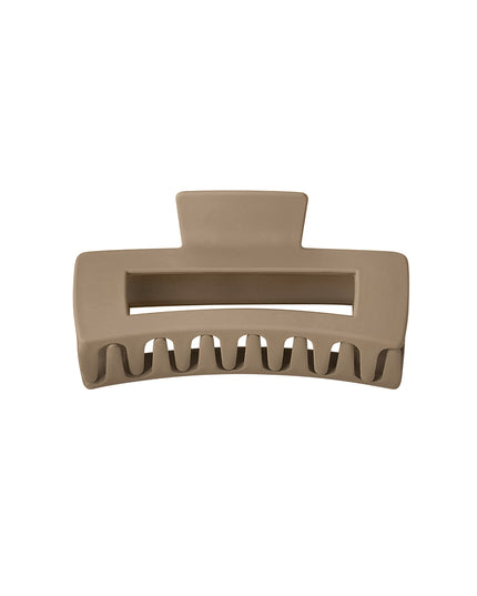 Haarklem rechthoek - creme Plastic