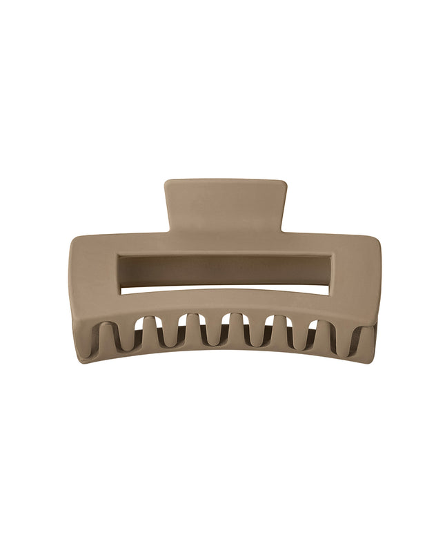 Haarklem rechthoek - creme Plastic