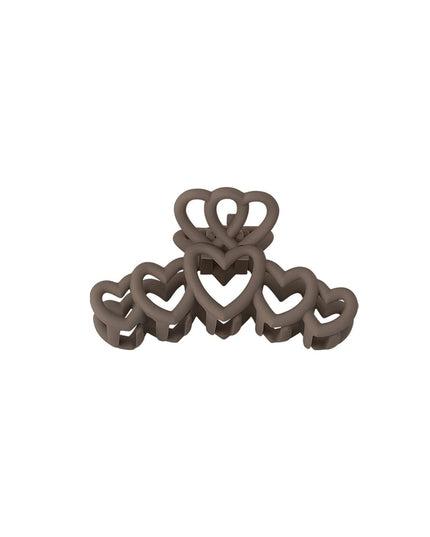 Haarklem hartjes - creme Plastic