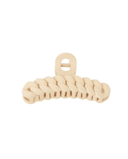 Hair clip braided - beige Plastic
