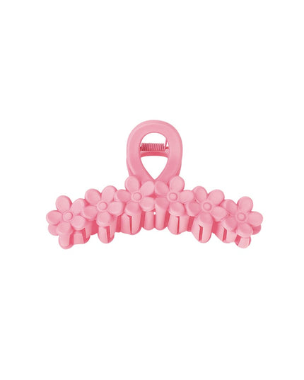 Haarklem bloemetjes op een rij - creme Plastic