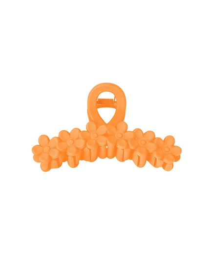 Haarklem bloemetjes op een rij - creme Plastic