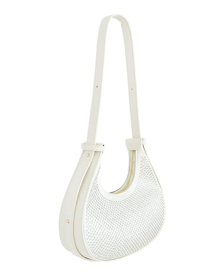 Croissant Bag White Glitters - PU