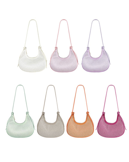 Croissant Bag White Glitters - PU