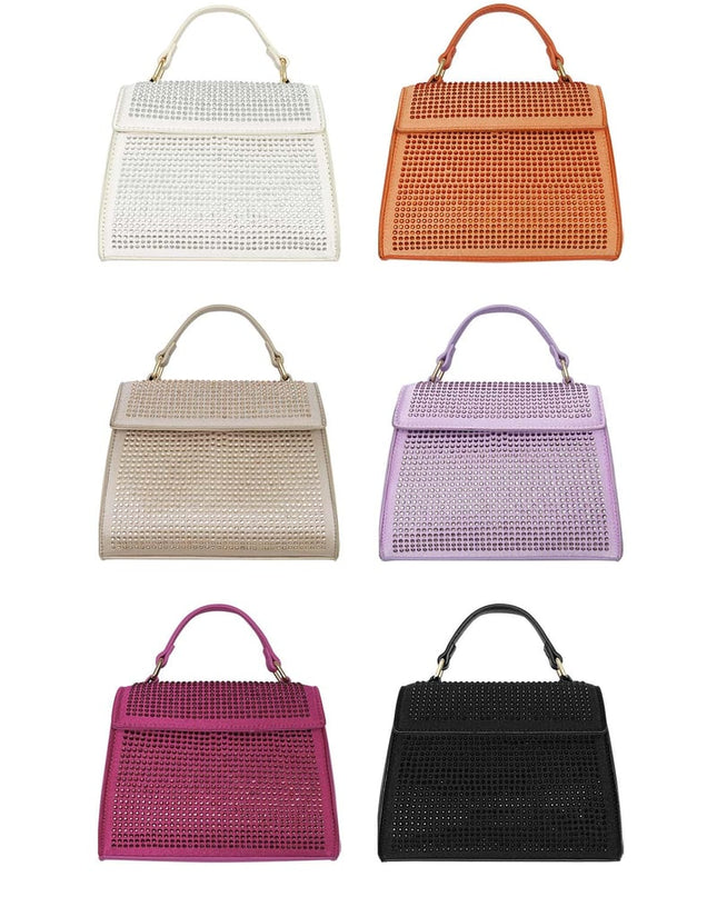 Handtas strass - lila PU