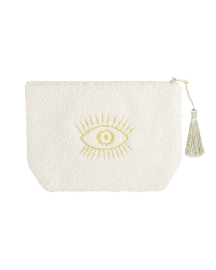 Make-up bag teddy eye - white