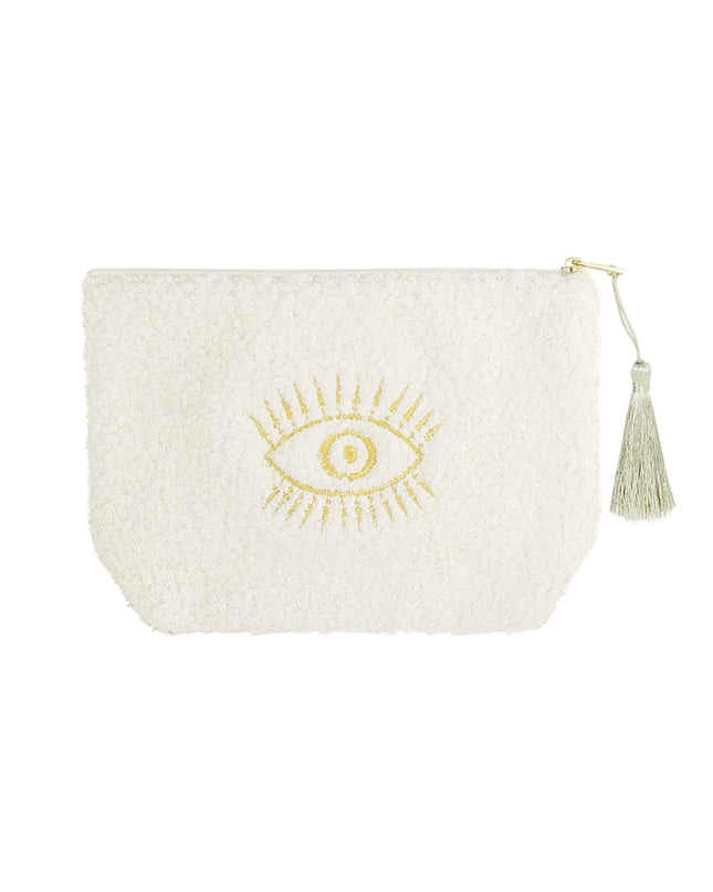 Make-up bag teddy eye - white