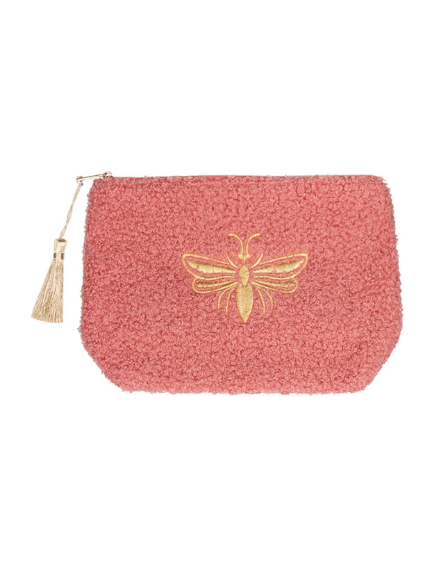 Make-up bag teddy bee - white