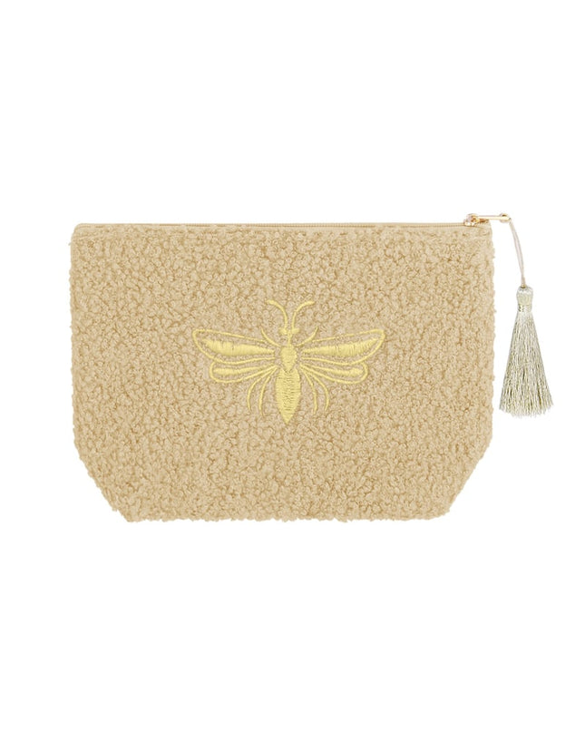 Make-up bag teddy bee - white