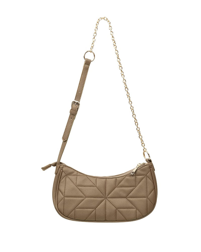 Stitched shoulder bag Gold Color hardware - gray