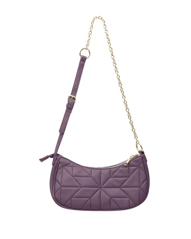 Stitched shoulder bag Gold Color hardware - gray