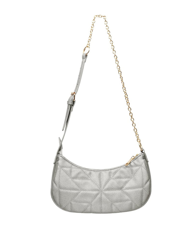 Stitched shoulder bag Gold Color hardware - gray