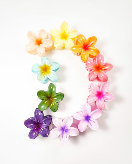 Hair clip with gradient flower Hawaii love - light pink