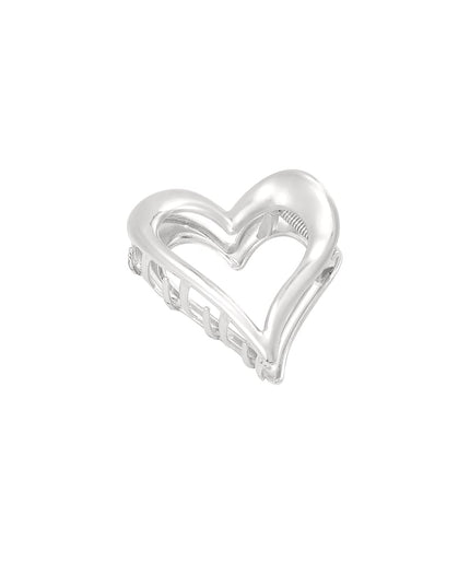 Silver color heart hair clip