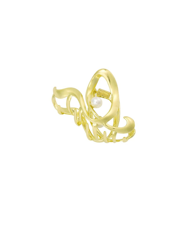 Graceful hair clip Gold Color pearl