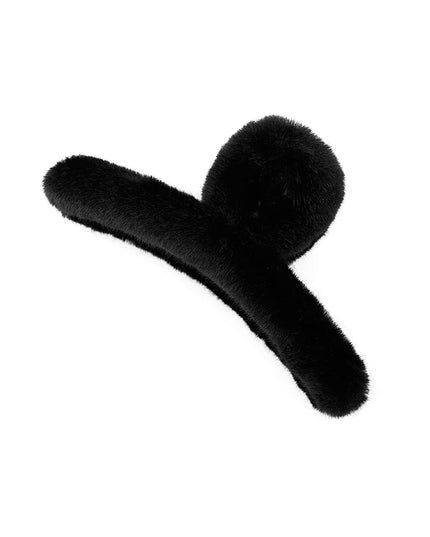 Faux fur hair clip - beige