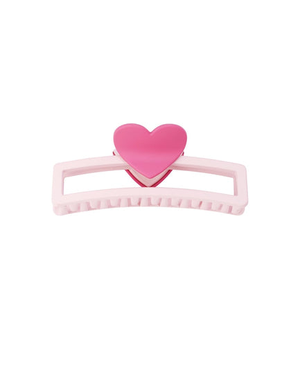 hair clip with heart-shaped handle - purple