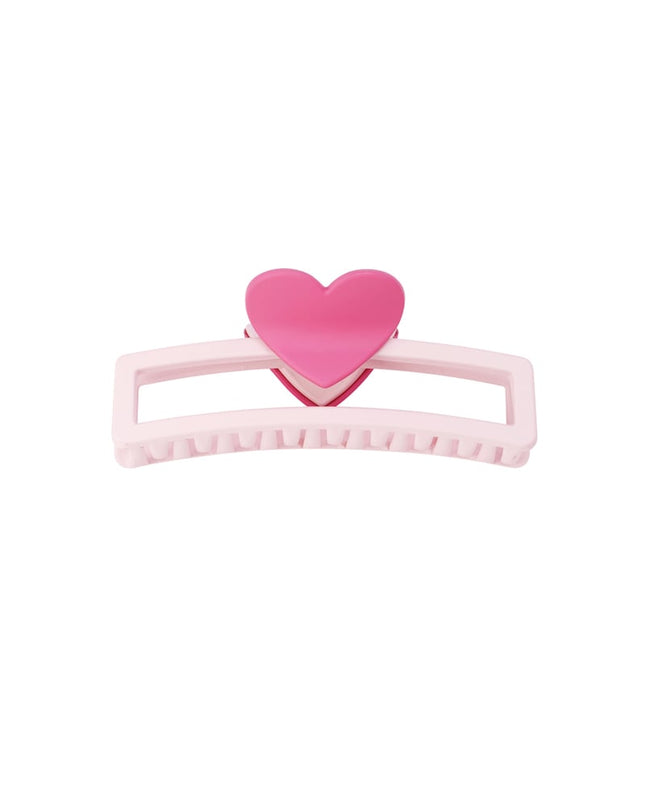 hair clip with heart-shaped handle - purple