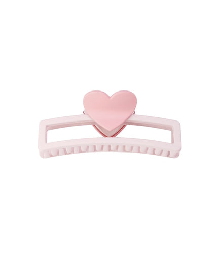 hair clip with heart-shaped handle - purple