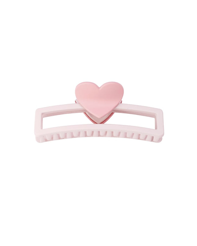 hair clip with heart-shaped handle - purple