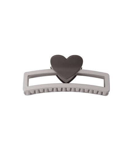 hair clip with heart-shaped handle - purple