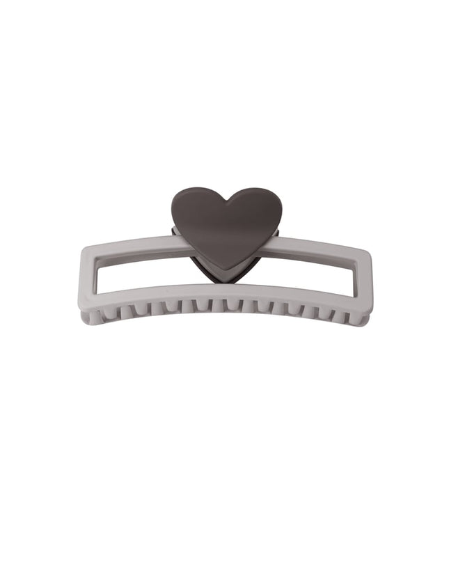 hair clip with heart-shaped handle - purple