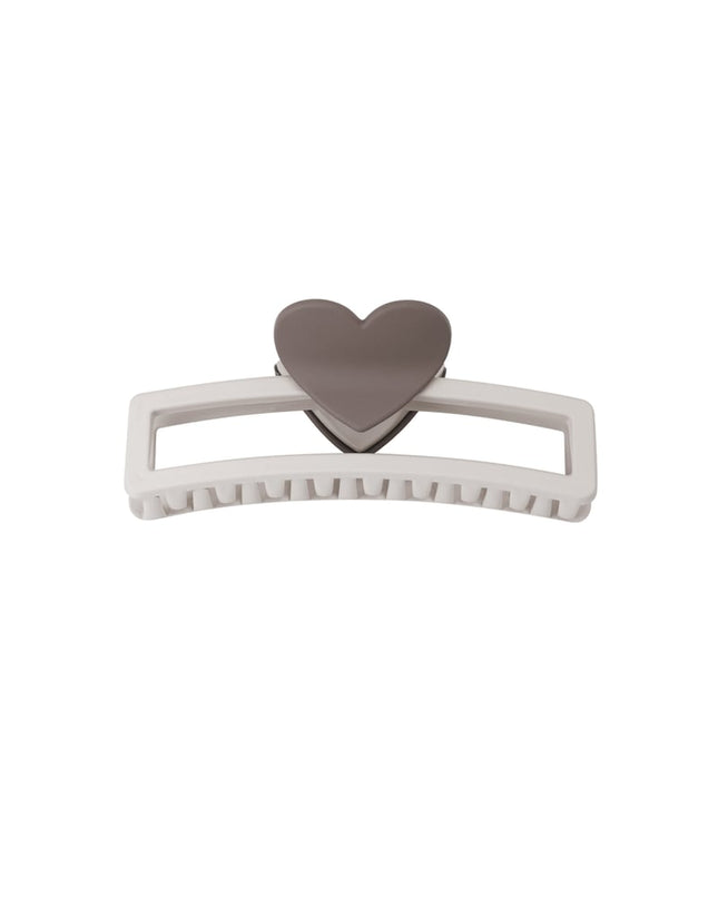hair clip with heart-shaped handle - purple