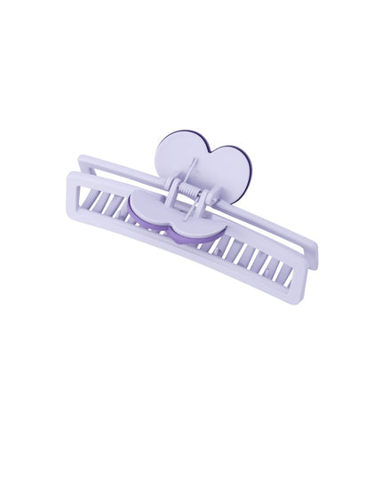 hair clip with heart-shaped handle - purple