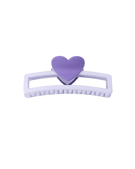 hair clip with heart-shaped handle - purple