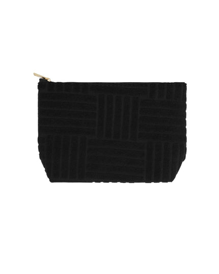 Lightweight Jacquard Travel Makeup Bag - Beige