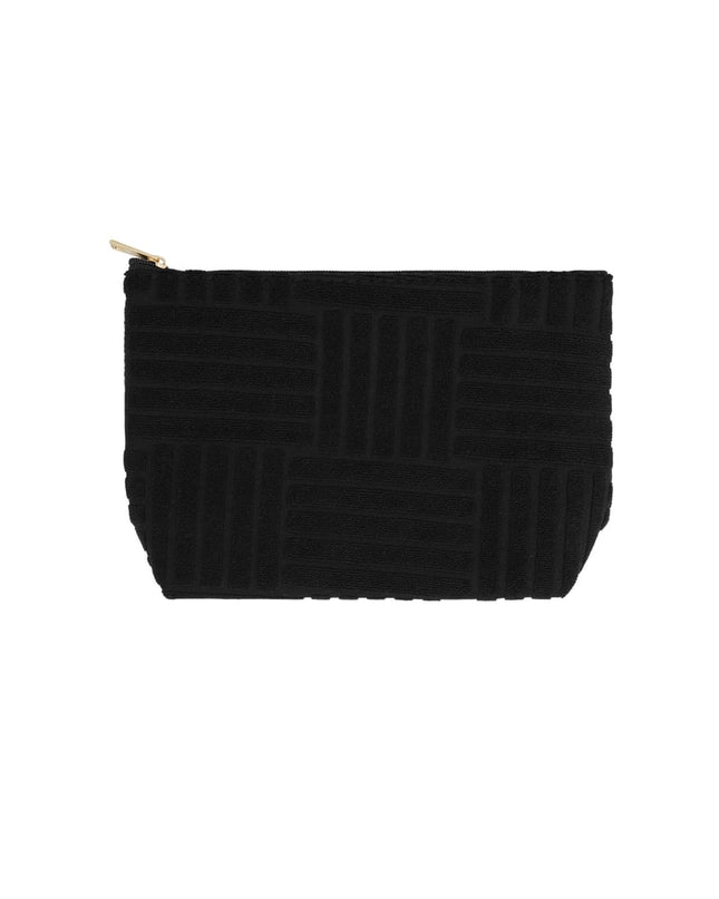 Lightweight Jacquard Travel Makeup Bag - Beige