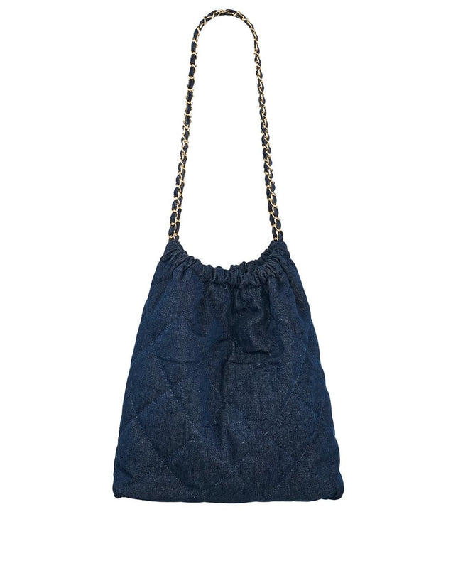 Spijkertas met gestikt motief en ketting